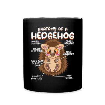 Anatomie d’un hérisson amusant - Mug uni - noir - Devant