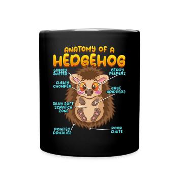 Anatomie d’un hérisson amusant - Mug uni - noir - Devant