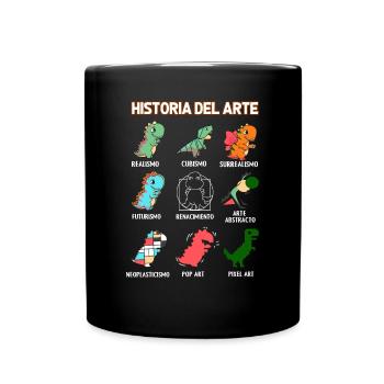 Kunstgeschichte Dinosaurier Spanisch - Tasse einfarbig - Schwarz - Vorne