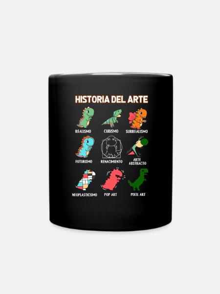 Kunstgeschichte Dinosaurier Spanisch - Tasse einfarbig - Schwarz