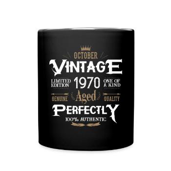 Octobre 1970 né Legends Birthday - Mug uni - noir - Devant