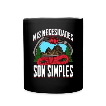 Mountaineer my needs are simple - Full Colour Mug - black - Front