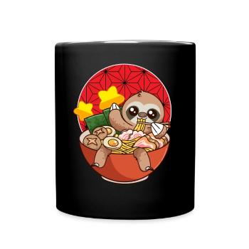 Lazy Kawaii Manger Ramen Japon - Mug uni - noir - Devant