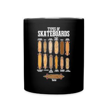 Arten von Skateboards Skate Skateboard - Tasse einfarbig - Schwarz - Vorne