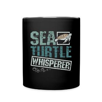 Sea turtle whisperer - Full Colour Mug - black - Front