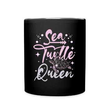 Reine des tortues de mer - Mug uni - noir - Devant
