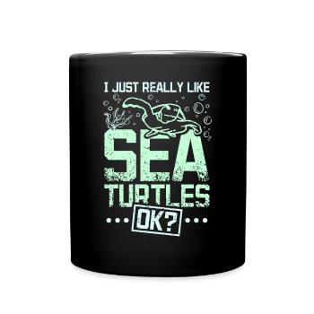 J’aime vraiment les tortues de mer ok? - Mug uni - noir - Devant