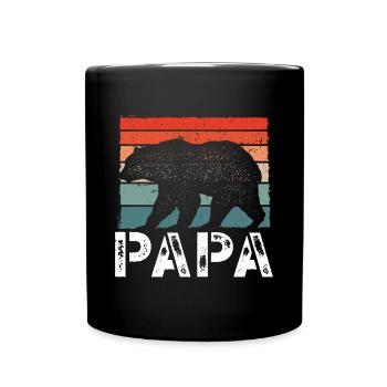 Bear in Vintage Retro - Full Colour Mug - black - Front