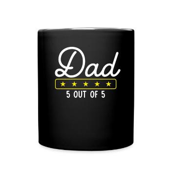 Fünf Sterne Papa - Tasse einfarbig - Schwarz - Vorne