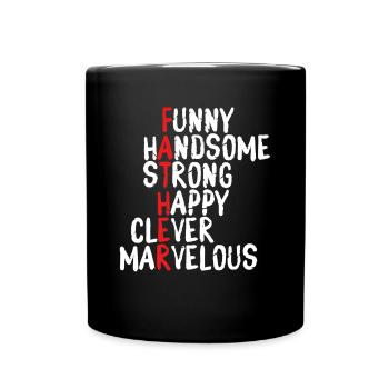 Name Des Vaters - Tasse einfarbig - Schwarz - Vorne