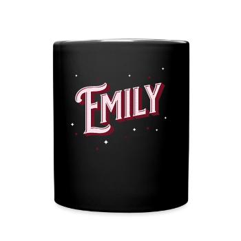 Emily Namen personalisiert - Tasse einfarbig - Schwarz - Vorne