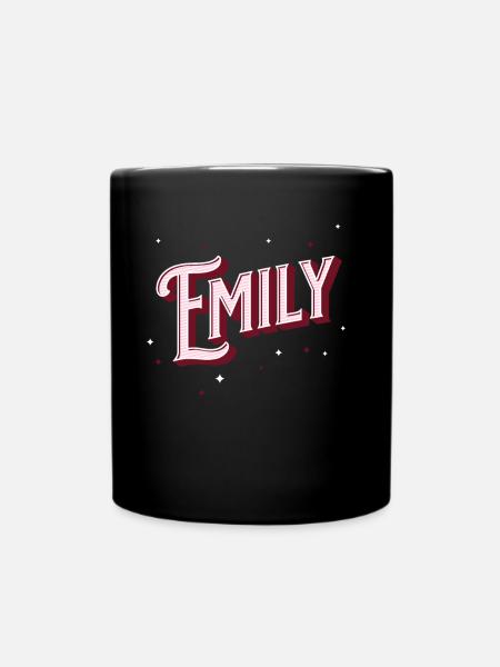 Emily Namen personalisiert - Tasse einfarbig - Schwarz
