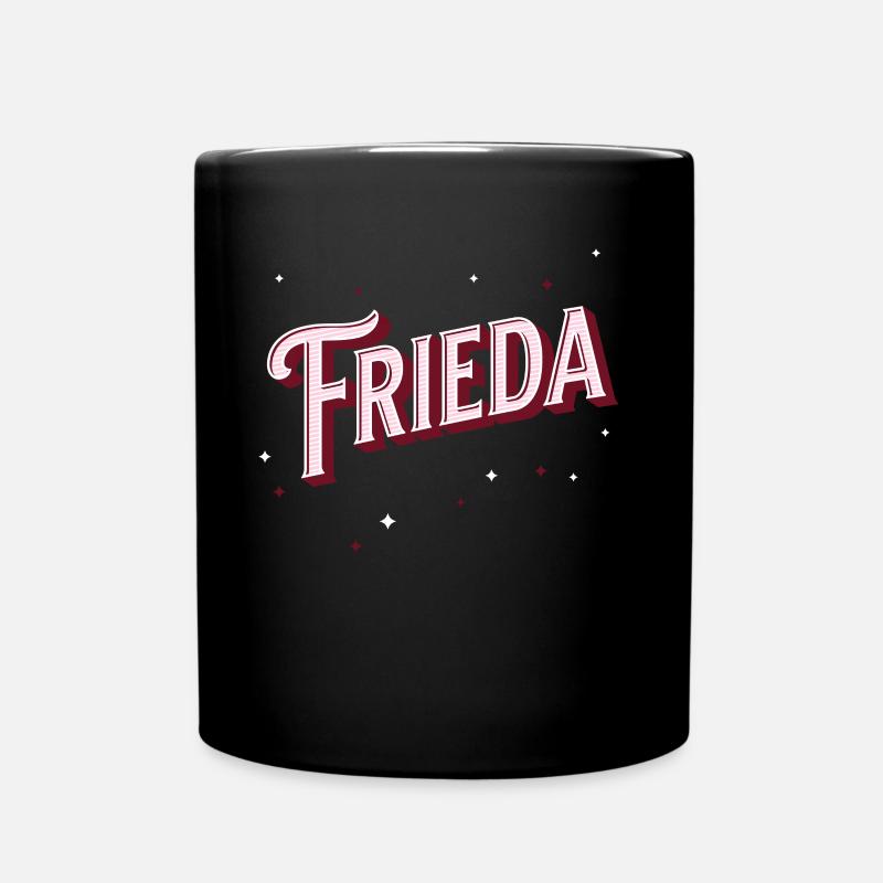 Frieda Namen personalisiert - Tasse einfarbig - Schwarz