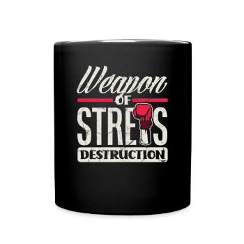 Lustiges Boxen Boxer Geschenk - Tasse einfarbig - Schwarz - Vorne
