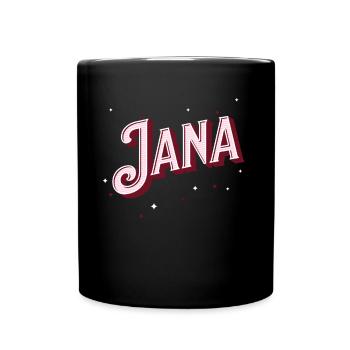 Jana Namen personalisiert - Tasse einfarbig - Schwarz - Vorne