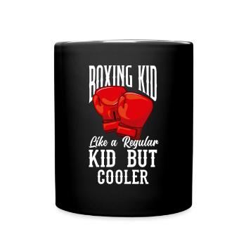 Lustiges Boxen Boxer Geschenk - Tasse einfarbig - Schwarz - Vorne