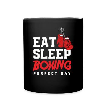 Lustiges Boxen Boxer Geschenk - Tasse einfarbig - Schwarz - Vorne