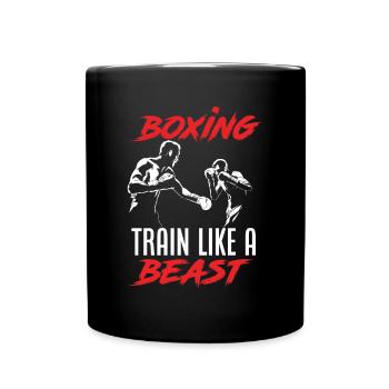 Lustiges Boxen Boxer Geschenk - Tasse einfarbig - Schwarz - Vorne