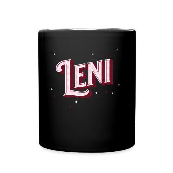 Leni Namen personalisiert - Tasse einfarbig - Schwarz - Vorne