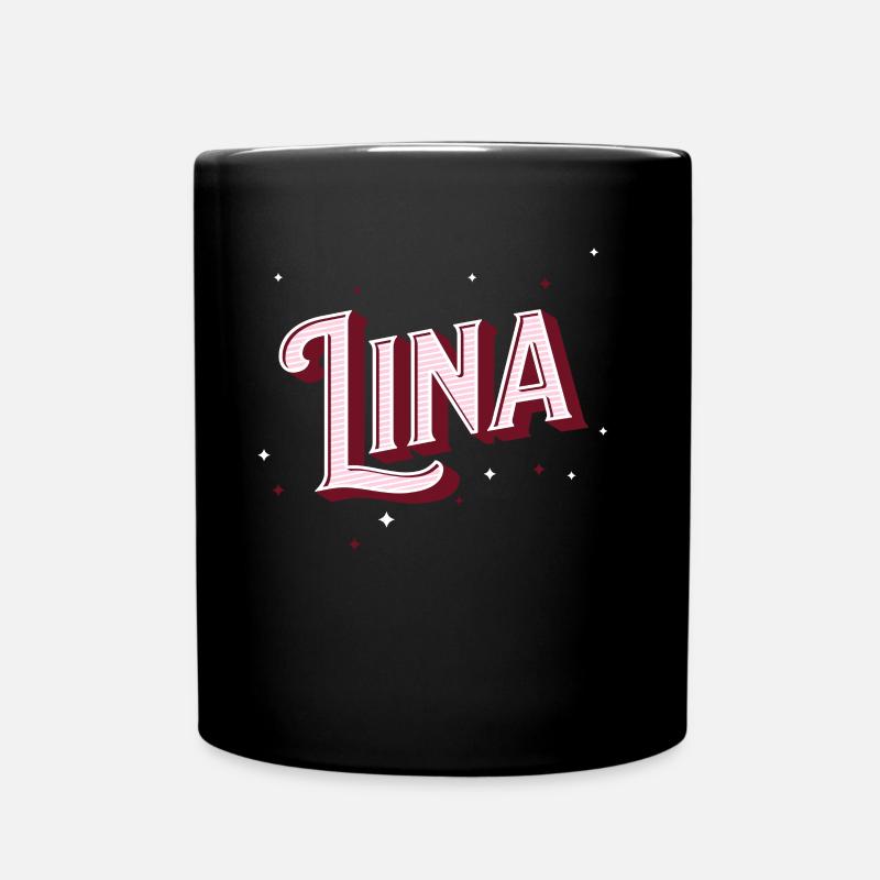 Lina Namen personalisiert - Tasse einfarbig - Schwarz