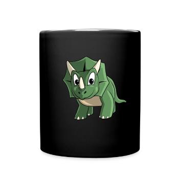 Tricératops Dessin animé Dinosaures - Mug uni - noir - Devant