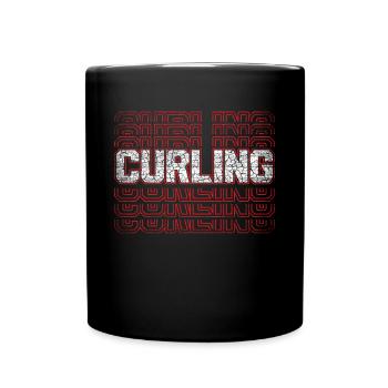 Cool Curling Text Designs for Curlers - Full Colour Mug - black - Front