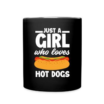 Hot Dog Hot Dogs Liebhaber Geschenk - Tasse einfarbig - Schwarz - Vorne