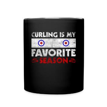Le curling est toujours une bonne idée Retro Curling Motif - Mug uni - noir - Devant