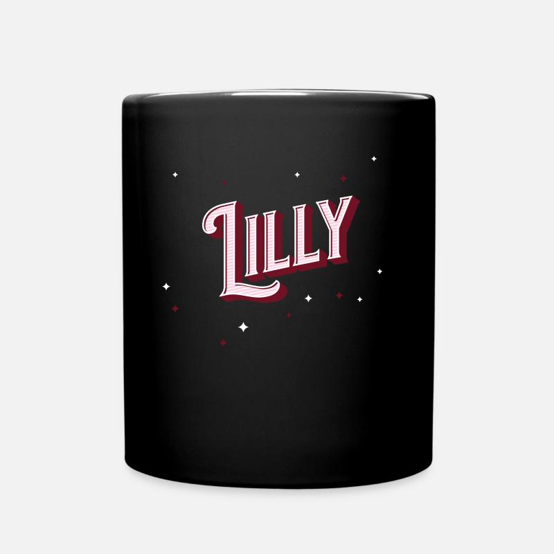 Lilly Namen personalisiert - Tasse einfarbig - Schwarz