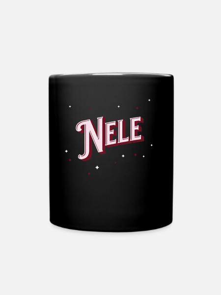 Nele Namen personalisiert - Tasse einfarbig - Schwarz
