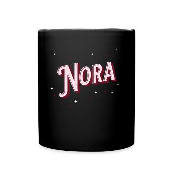 Nora Namen personalisiert - Tasse einfarbig - Schwarz - Vorne