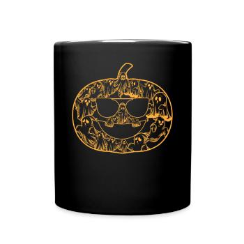 Halloween Ghost Pumpkin I Funny Halloween Pumpkin - Full Colour Mug - black - Front