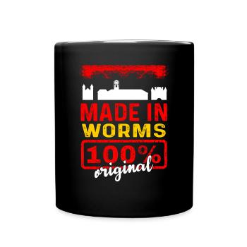 Worms Wormser Geschenk - Tasse einfarbig - Schwarz - Vorne