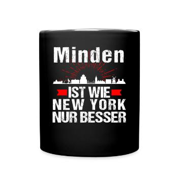 Minden Ist Wie New York Nur Besser - Tasse einfarbig - Schwarz - Vorne