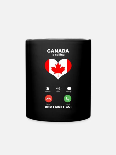 Le Canada appelle Canada Heart Souvenir - Mug uni - noir