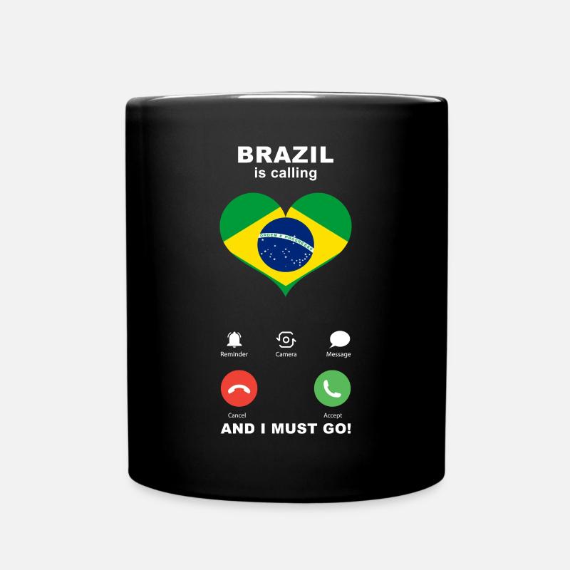 Brasilien is calling Brasilien Herz Souvenir - Tasse einfarbig - Schwarz