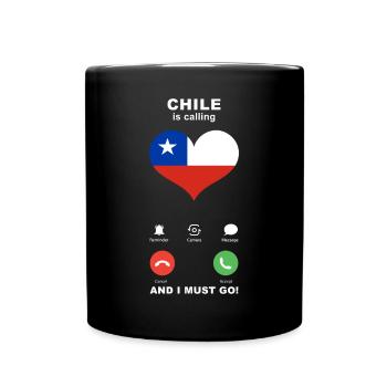 Chile is calling Chile Herz Souvenir - Tasse einfarbig - Schwarz - Vorne