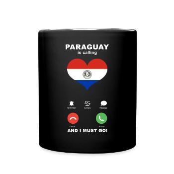Paraguay is calling Paraguay Herz Souvenir - Tasse einfarbig - Schwarz - Vorne