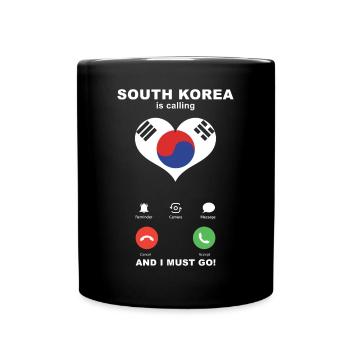 South Korea is calling South Korea Heart Souvenir - Full Colour Mug - black - Front