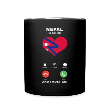 Nepal is calling Nepal Herz Souvenir - Tasse einfarbig - Schwarz - Vorne