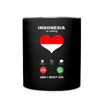 Indonesia is calling Indonesia Heart Souvenir - Full Colour Mug - black - Front