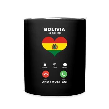 Bolivia is calling Bolivia Heart Souvenir - Full Colour Mug - black - Front