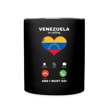 Venezuela is calling Venezuela Heart Souvenir - Full Colour Mug - black - Front