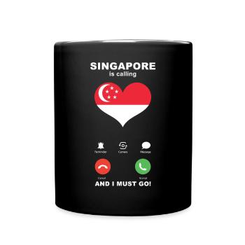 Singapour appelle Singapore Heart Souvenir - Mug uni - noir - Devant