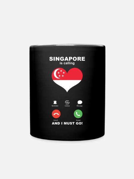 Singapur is calling Singapur Herz Souvenir - Tasse einfarbig - Schwarz