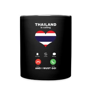 La Thaïlande appelle Thailand Heart Souvenir - Mug uni - noir - Devant