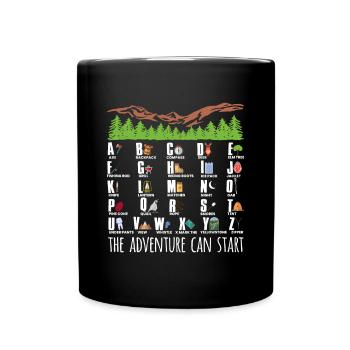 Camping Alphabet Shirt Gift - Full Colour Mug - black - Front