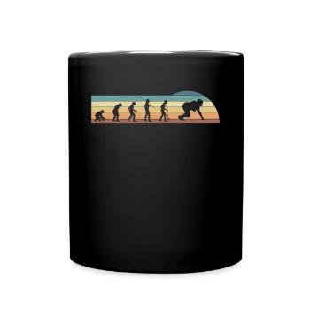 Evolution Vintage Retro Lineman Linebacker Shirt - Full Colour Mug - black - Front