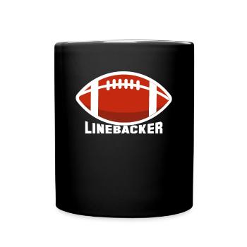 Linebacker Shirt Geschenk Football Lineman - Tasse einfarbig - Schwarz - Vorne