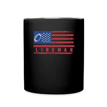 USA Flag America Flag Lineman Football - Mug uni - noir - Devant